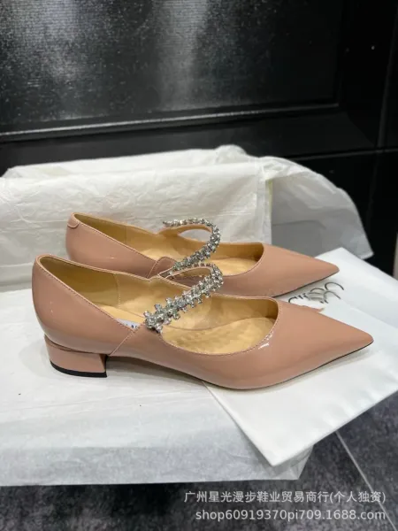 Miu Miu Mary Jane Pumps Nude Patent Leather with Crystal Strap Heels - 1