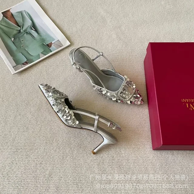 Unbranded High Heels Pointed-Toe Slingback with Square Buckle product detail image 17