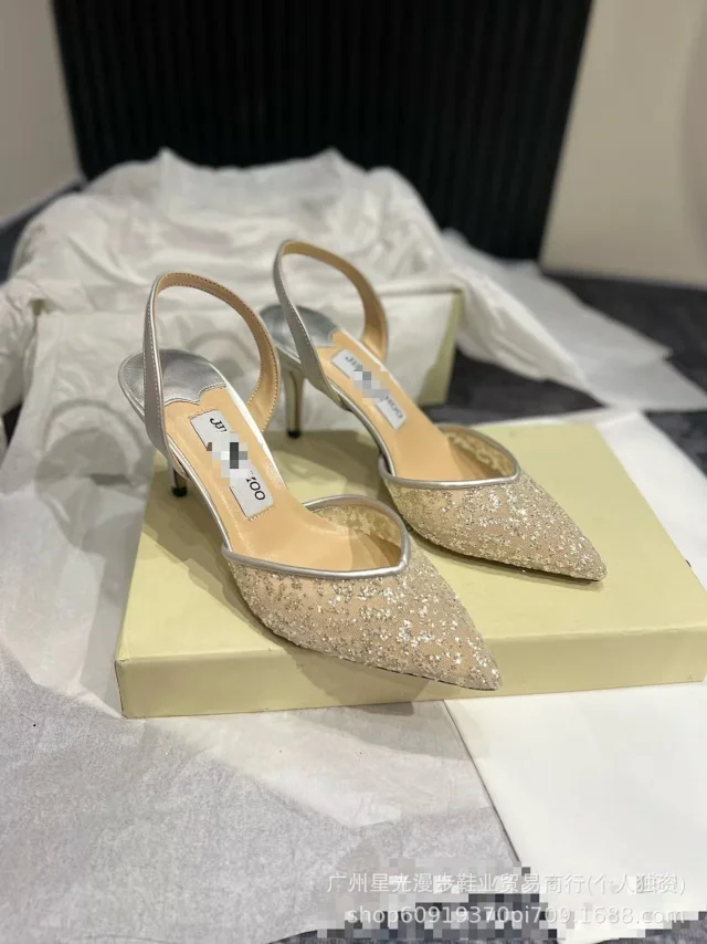 Jimmy Choo High Heels Bing crystal-strap pointed-toe mules product detail image 5