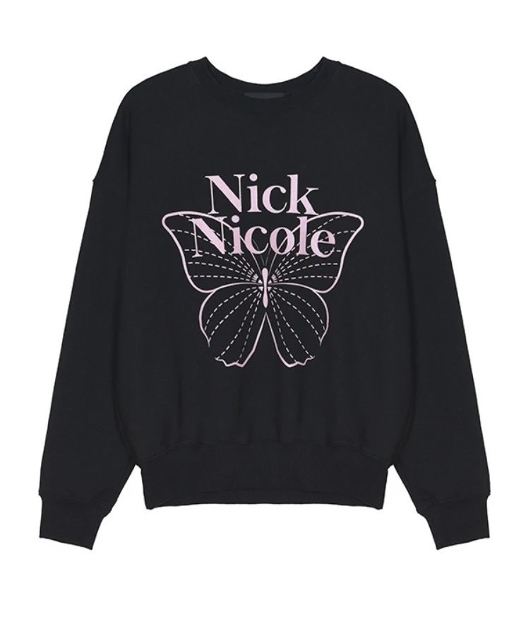 Nick Nicole Butterfly Graphic Sweatshirt Black - 4