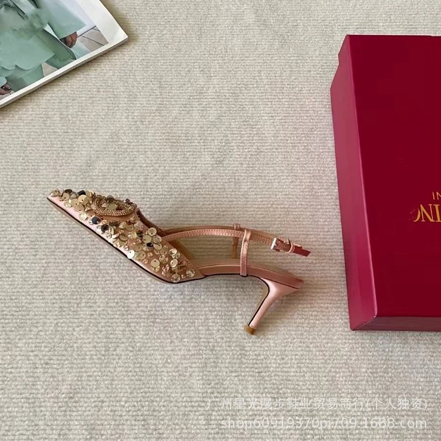 Valentino Garavani VLogo Slingback Pumps Nude Patent Leather Heels - 13