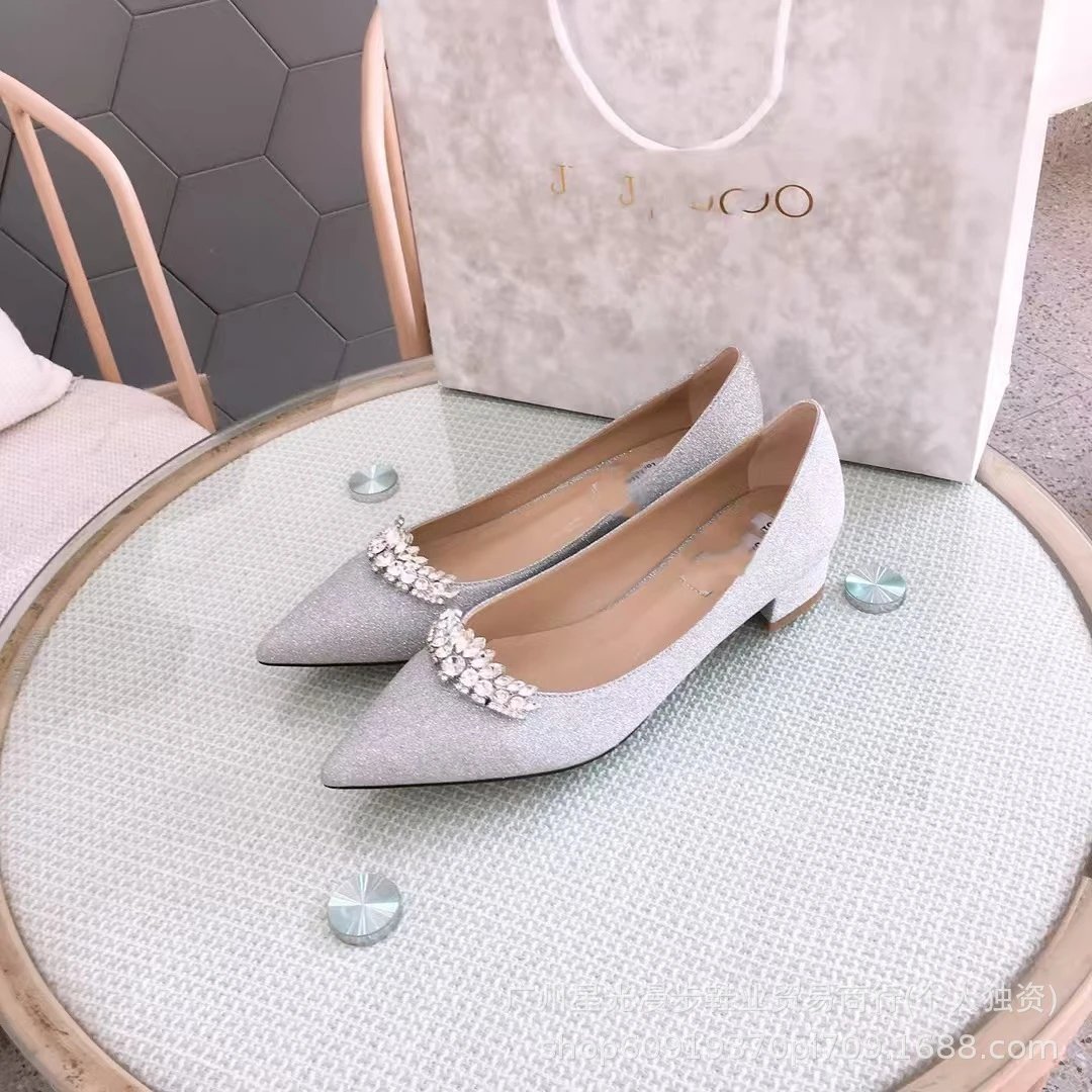 Crystal-Embellished Pointed-Toe Mule Heels Silver - 24
