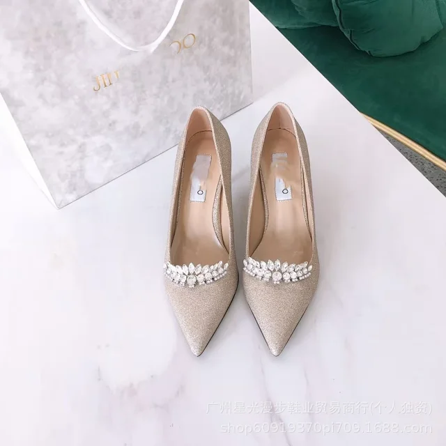 Jimmy Choo High Heels Bing crystal-strap pointed-toe mules product detail image 26