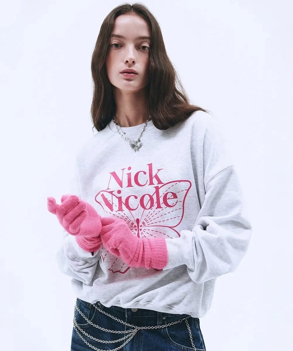 Nick Nicole Butterfly Graphic Sweatshirt Black - 42