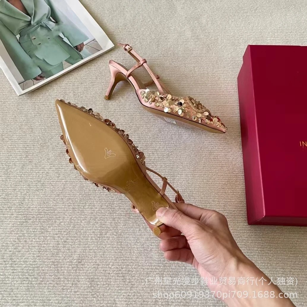 Valentino Garavani VLogo Slingback Pumps Nude Patent Leather Heels - 14