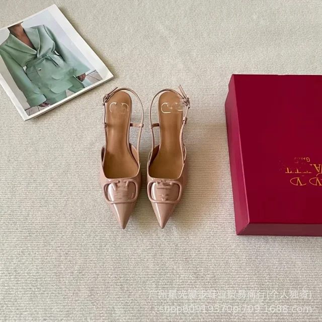 Unbranded High Heels Pointed-Toe Slingback with Square Buckle product detail image 19