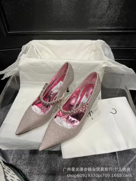 Zimmermann Sparkle Mary Jane Stilettos Pink Glitter Heels - 1
