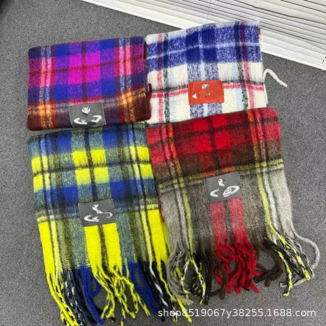 Vivienne Westwood Scarves Plaid Fringe Scarf product detail image 1