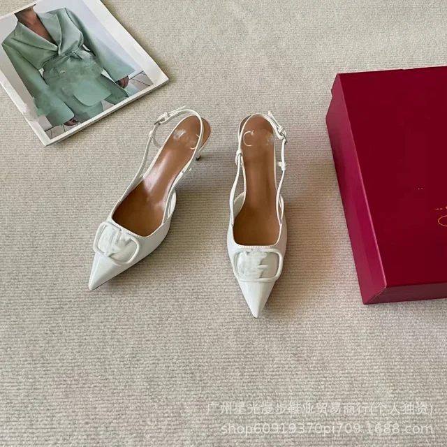 Unbranded High Heels Pointed-Toe Slingback with Square Buckle product detail image 24