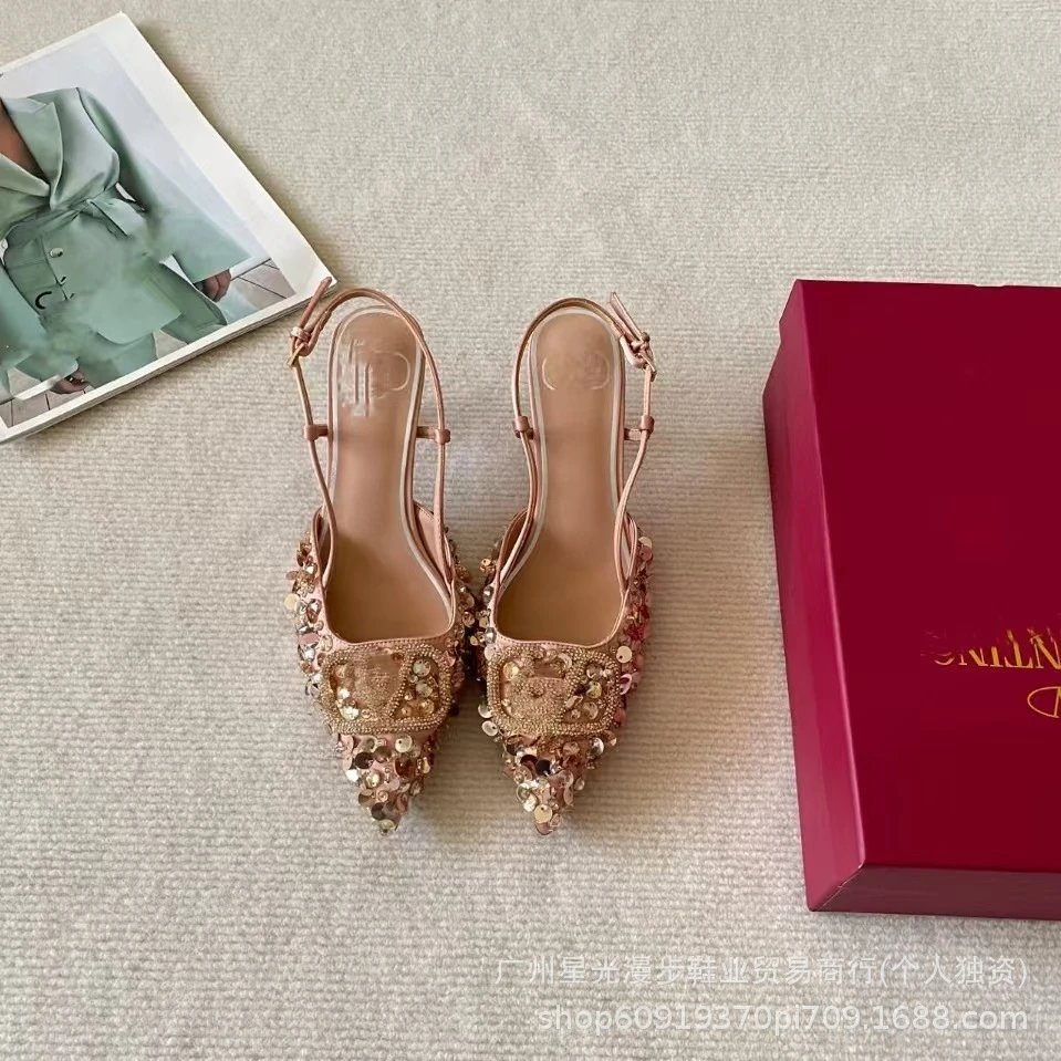 Valentino Garavani VLogo Slingback Pumps Nude Patent Leather Heels - 11