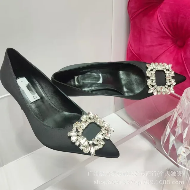 Jimmy Choo High Heels Bing crystal-strap pointed-toe mules product detail image 29