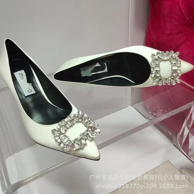 Jimmy Choo High Heels Bing crystal-strap pointed-toe mules product detail image 30