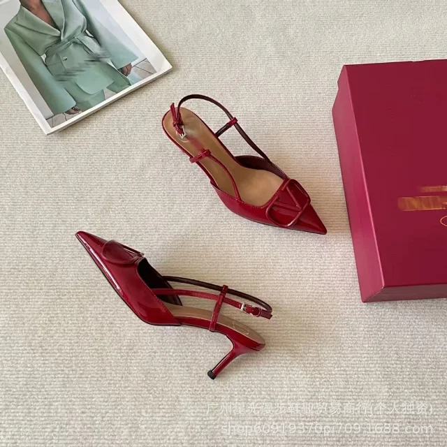 Unbranded High Heels Pointed-Toe Slingback with Square Buckle product detail image 29