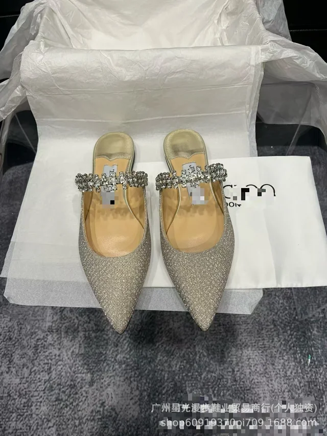 Jimmy Choo High Heels Bing crystal-strap pointed-toe mules product detail image 10