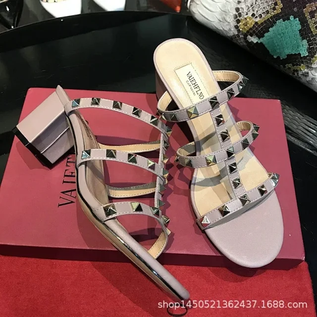 Unbranded Sandals Studded multi-strap open-toe slide product detail image 8
