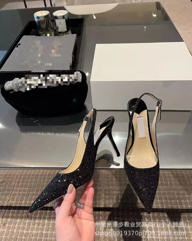 Jimmy Choo High Heels Bing crystal-strap pointed-toe mules product detail image 18