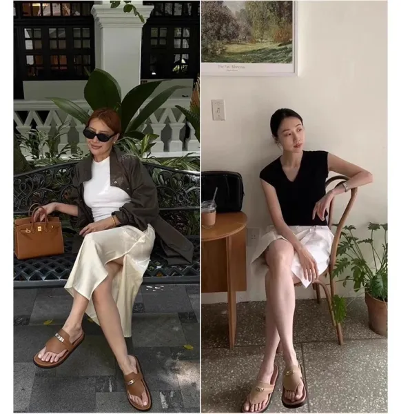 Hermès Oran Flip-Flop Black Sandals - 10