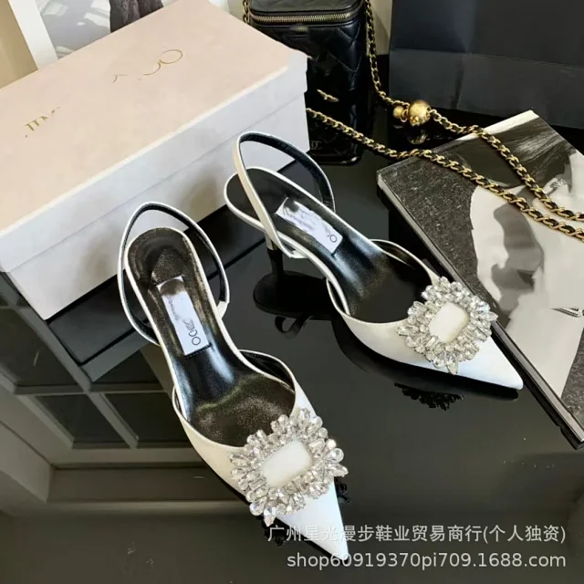 Jimmy Choo High Heels Bing crystal-strap pointed-toe mules product detail image 27