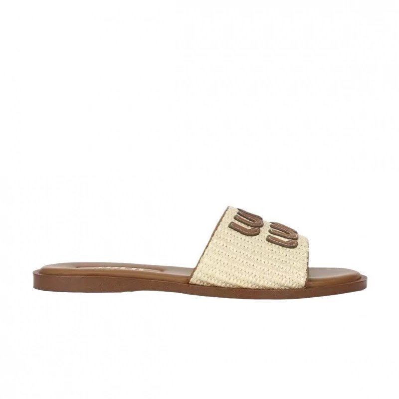SHEIN Slippers Woven Single-Band Slide with Embroidered Loop Detail image 5