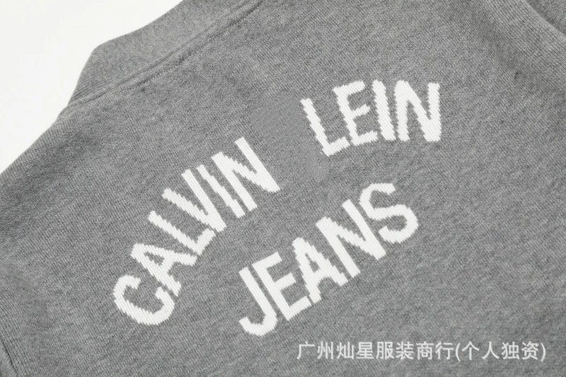 Calvin Klein Jeans Logo-Embroidered Gray Cardigan - 14