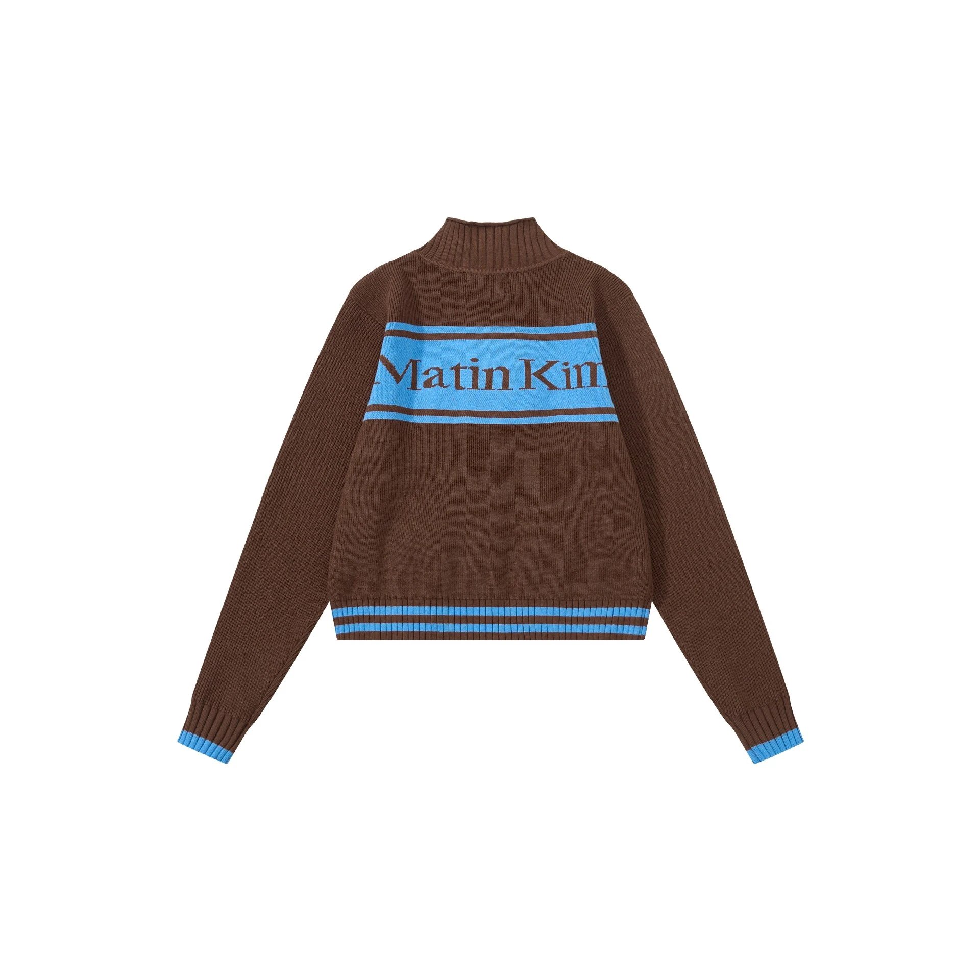 Matin Kim Logo Stripe Turtleneck Sweater Black - 7