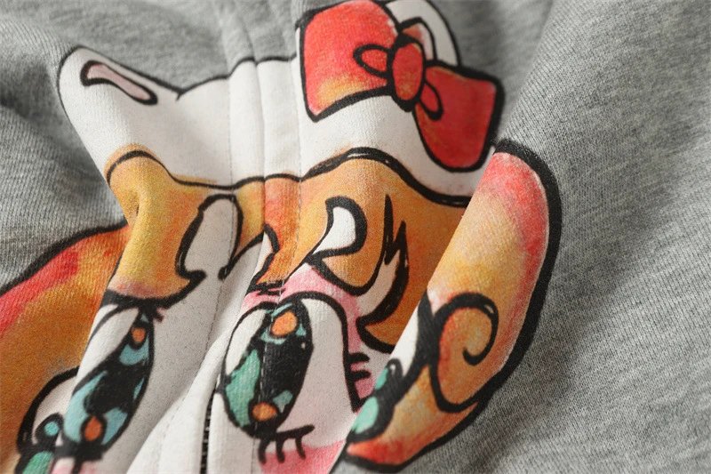 GRA Ghost Girl Ruffle Hoodie Gray - 11