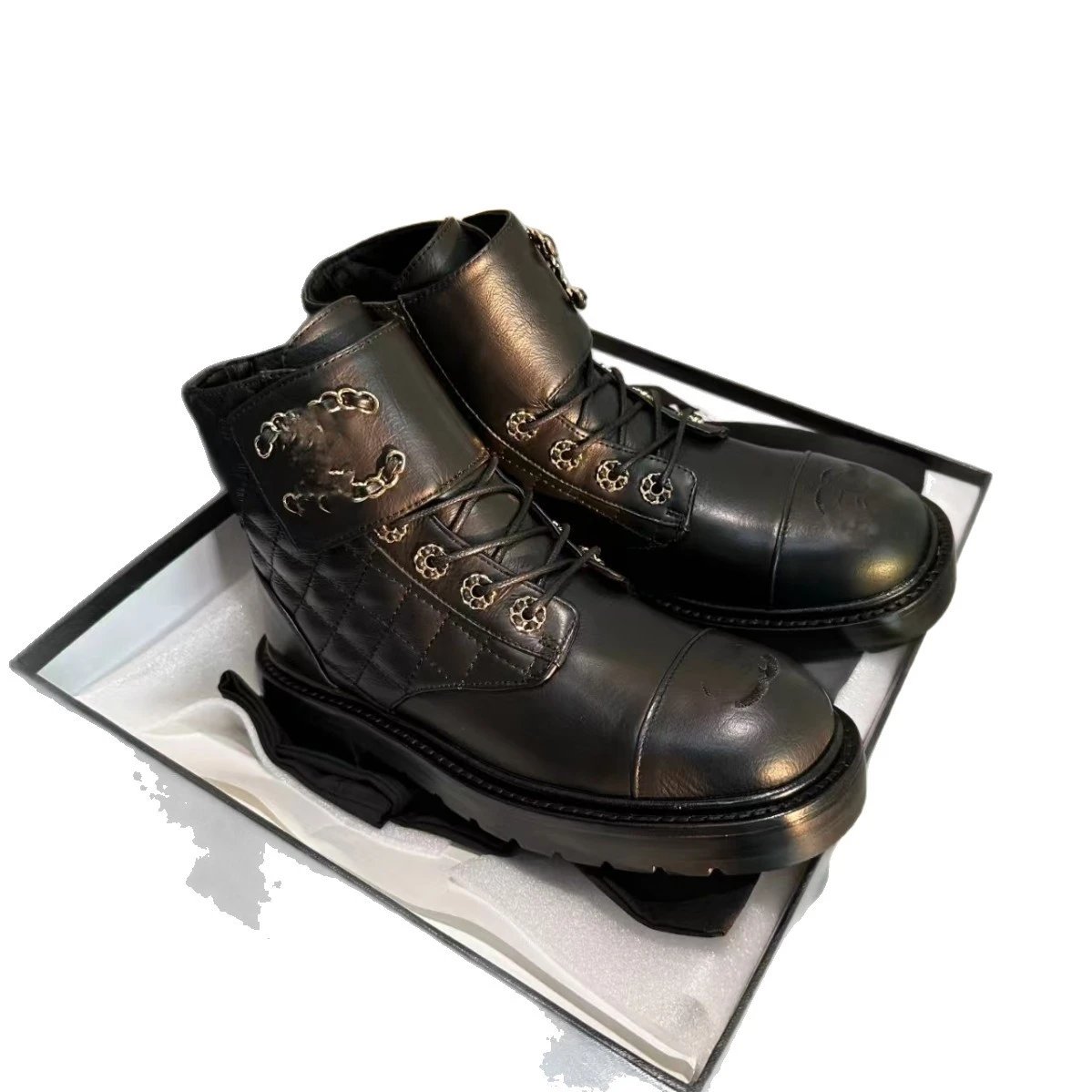 Unbranded Boots Quilted Lace-Up Ankle image 5