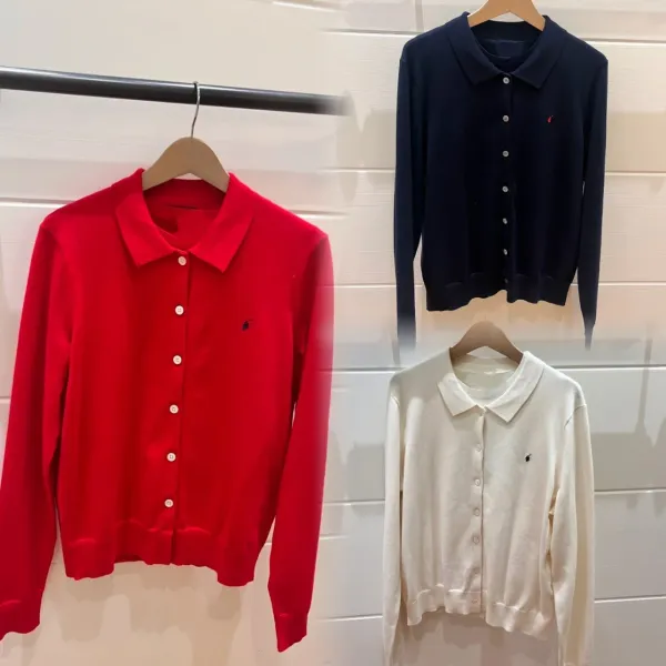 Polo Ralph Lauren Classic Fit Cotton Knit Cardigan Red - 2