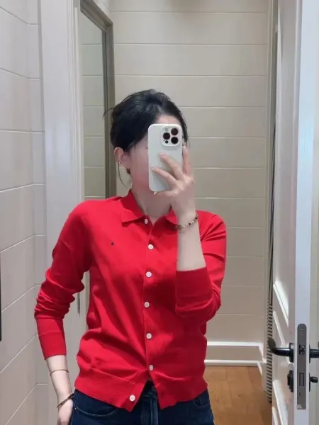 Polo Ralph Lauren Classic Fit Cotton Knit Cardigan Red - 3