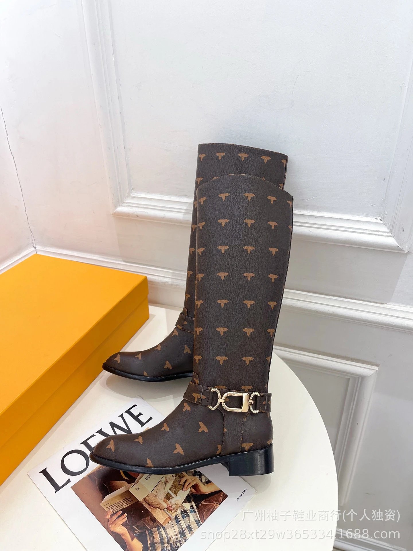 Loewe Anagram Buckle Knee Boots Black - 16