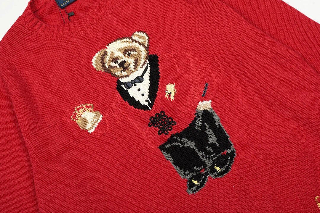 Polo Ralph Lauren Bear Knit Sweater Red - 11