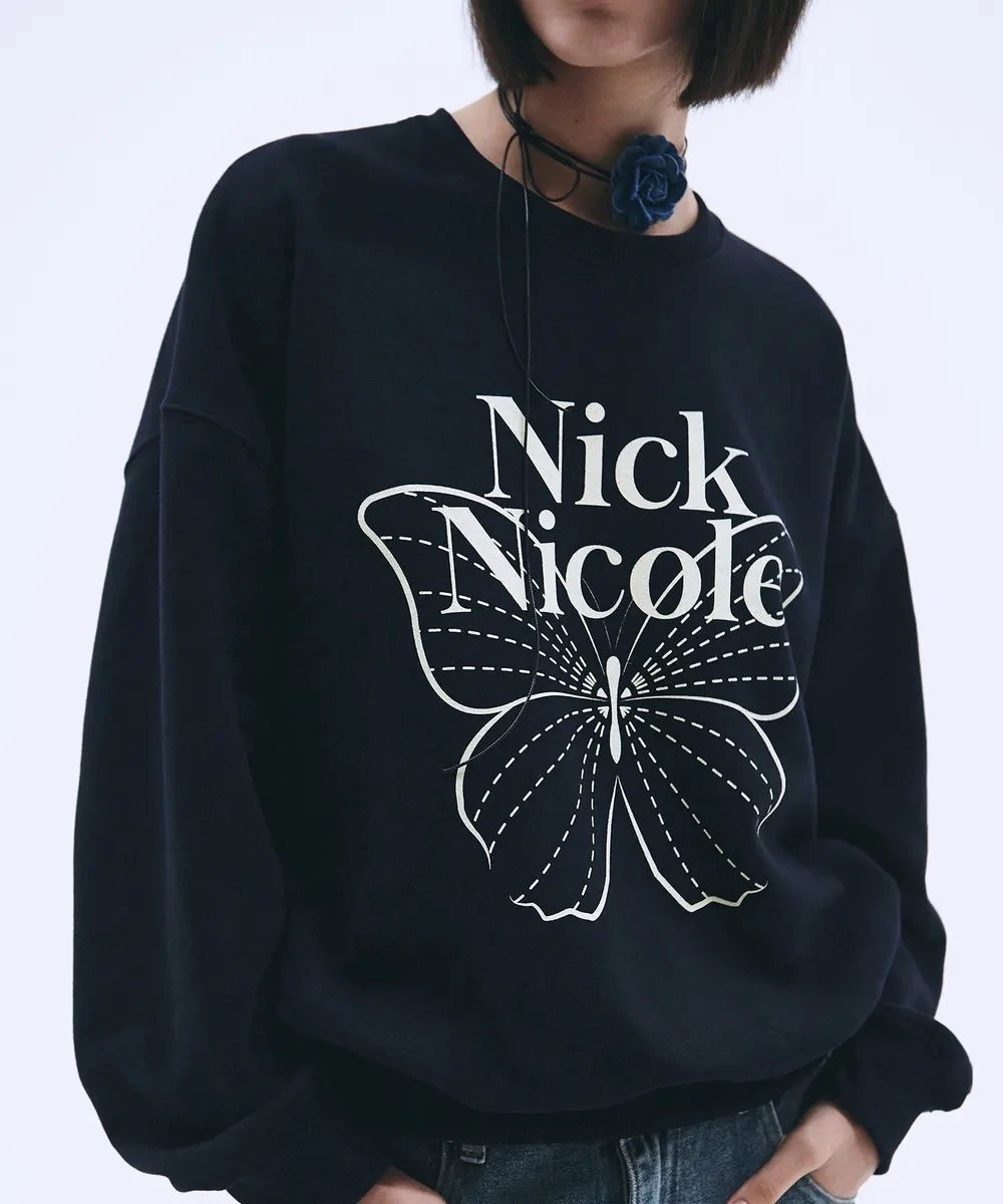 Nick Nicole Butterfly Graphic Sweatshirt Black - 29