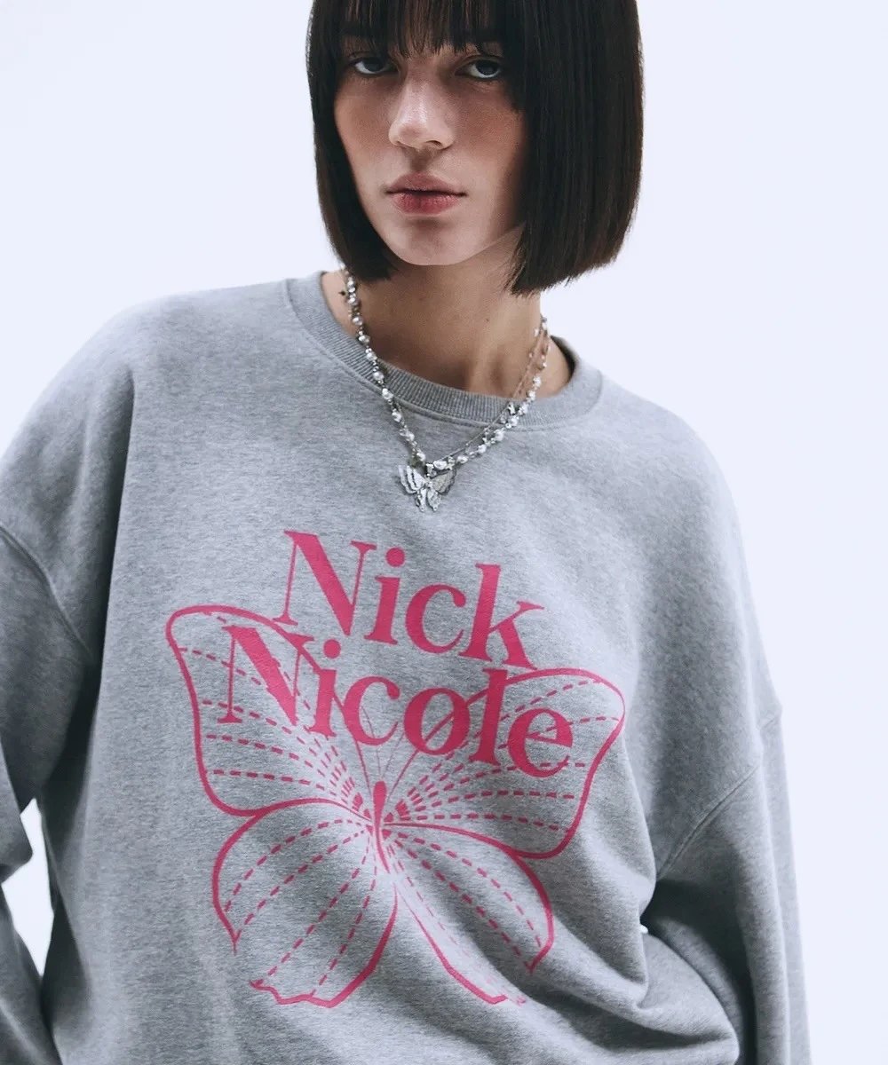Nick Nicole Butterfly Graphic Sweatshirt Black - 47