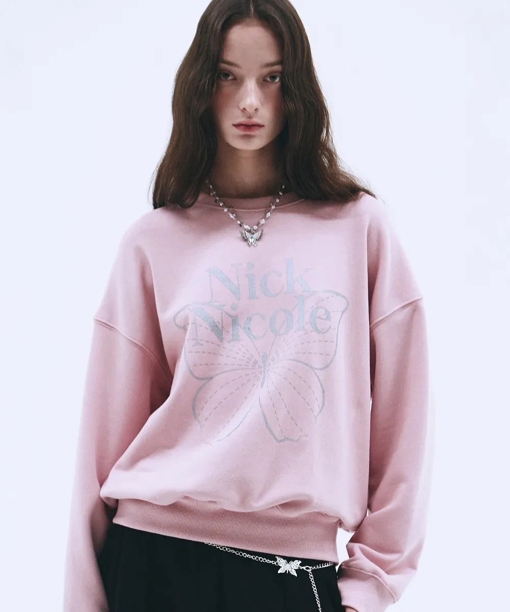 Nick Nicole Butterfly Graphic Sweatshirt Black - 52