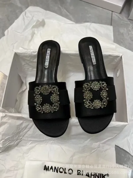 Manolo Blahnik Hangisi Slide Sandals in Multiple Colors - 2