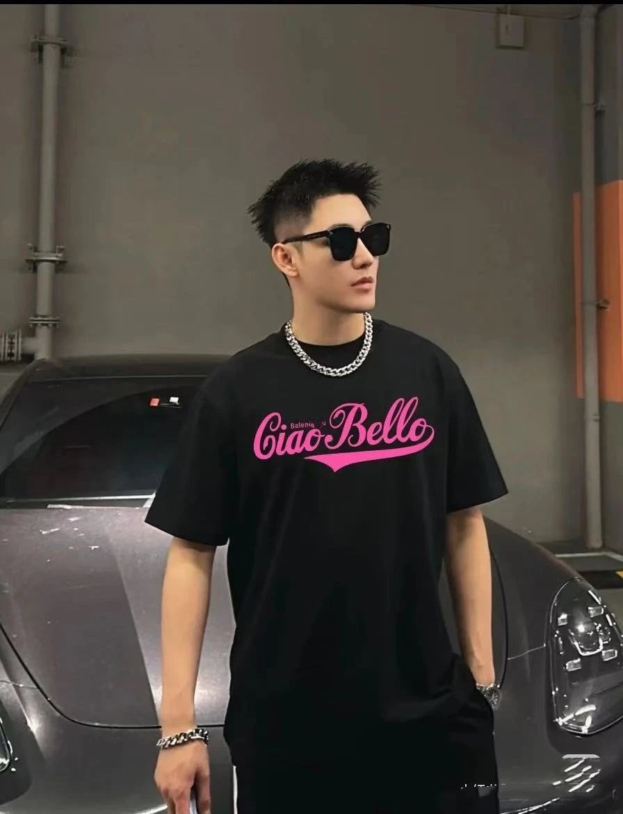 Balenciaga Ciao Bello Graphic T-Shirt Charcoal Gray - 5