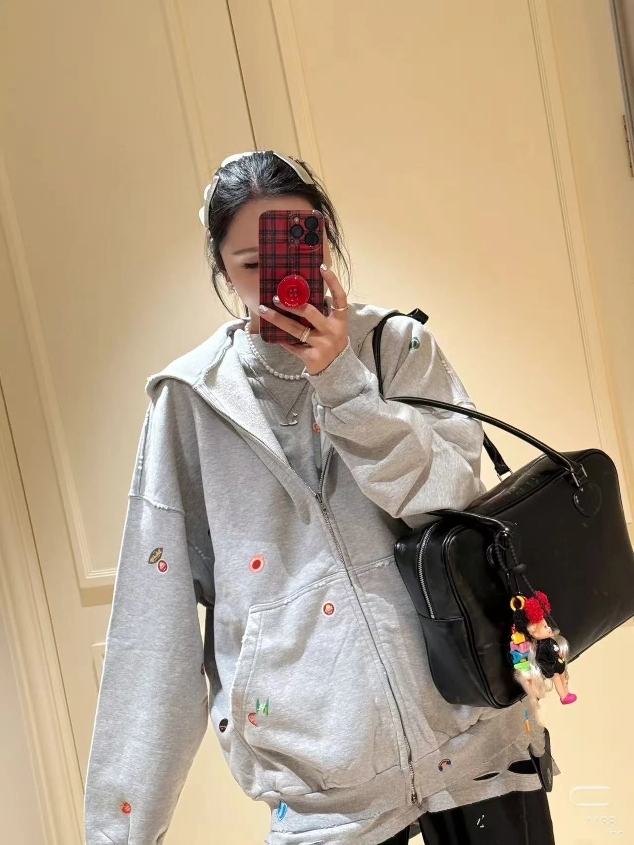 Gallery Dept. Patchwork Hoodie Gray - 5