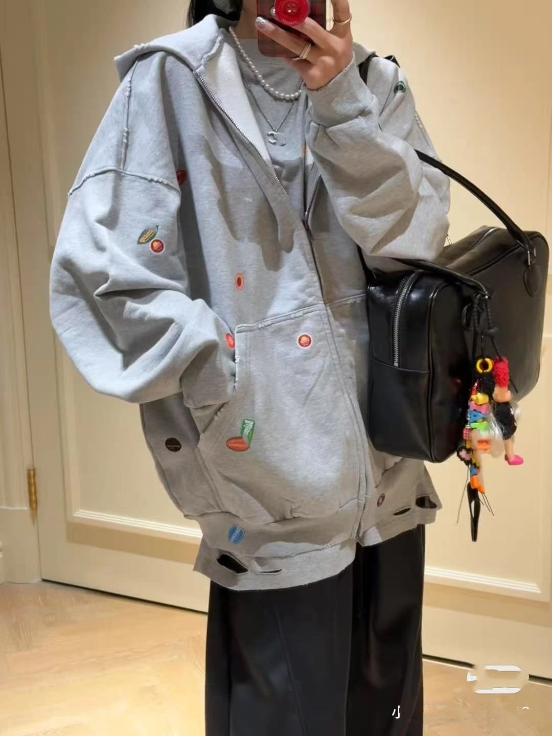 Gallery Dept. Patchwork Hoodie Gray - 6