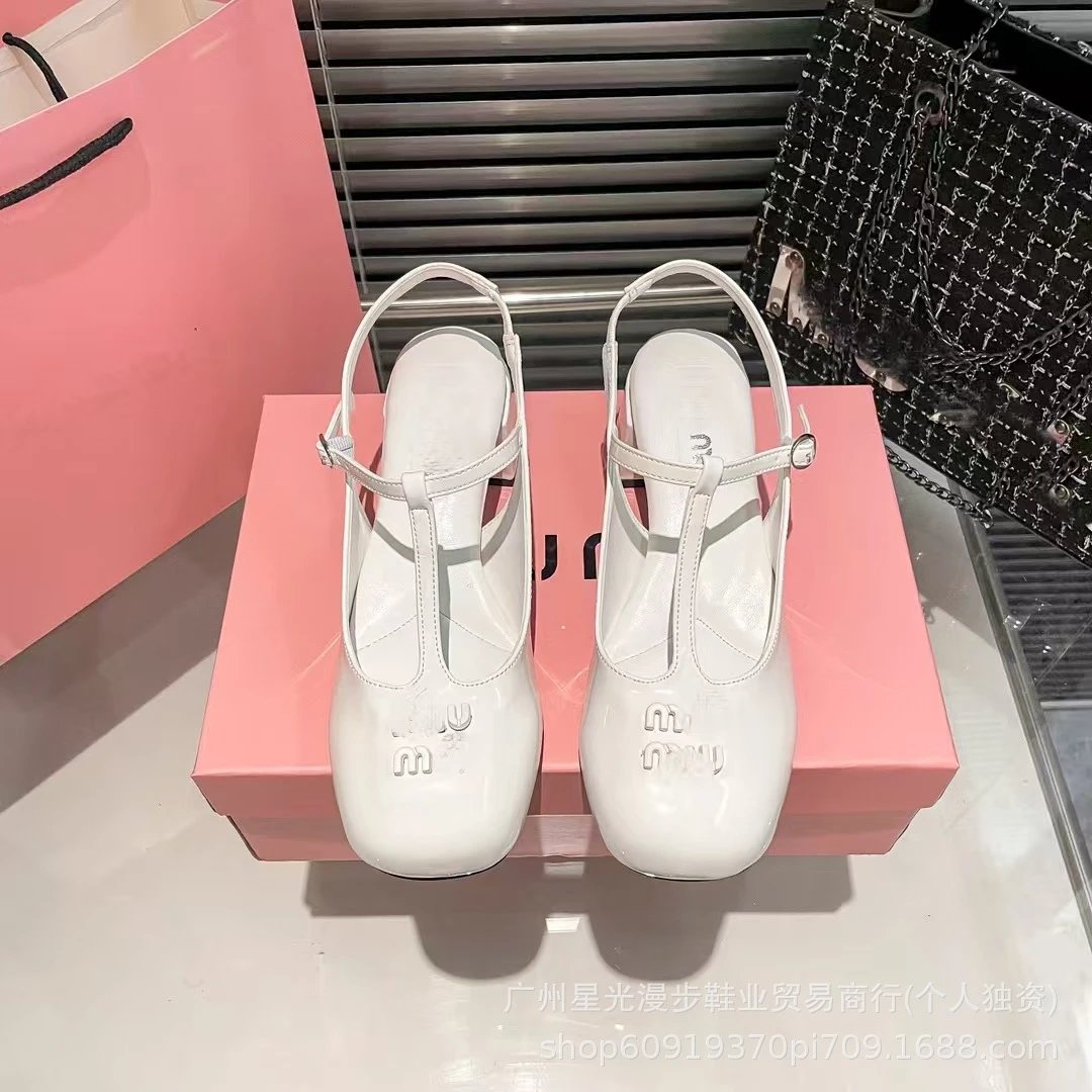 Miu Sandals T-Strap Slingback Block-Heel image 2