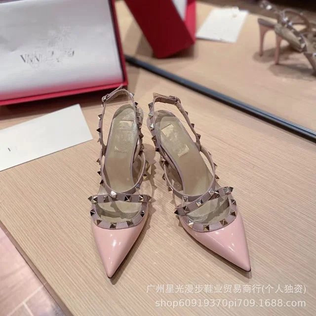 Unbranded High Heels Pointed-Toe Studded Ankle-Strap product detail image 10