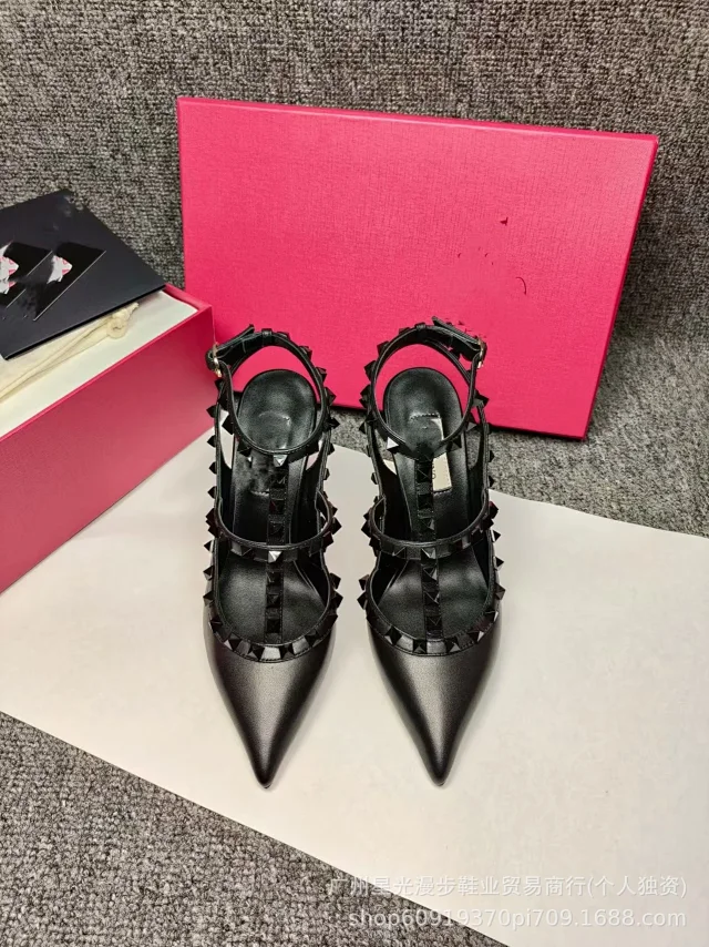 Unbranded High Heels Pointed-Toe Studded Ankle-Strap product detail image 14