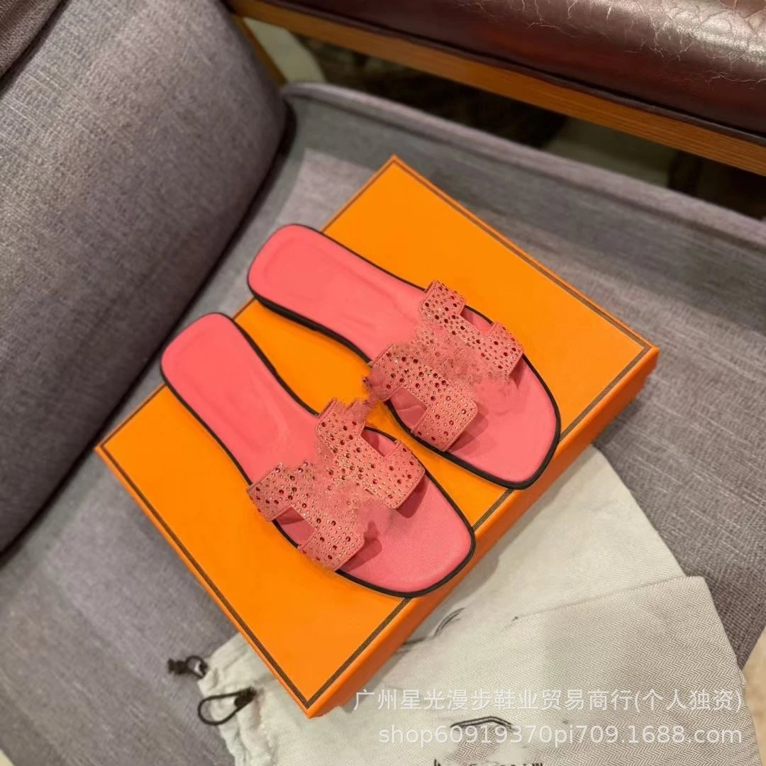 Unbranded Slippers Rhinestone H-Strap Slides image 4