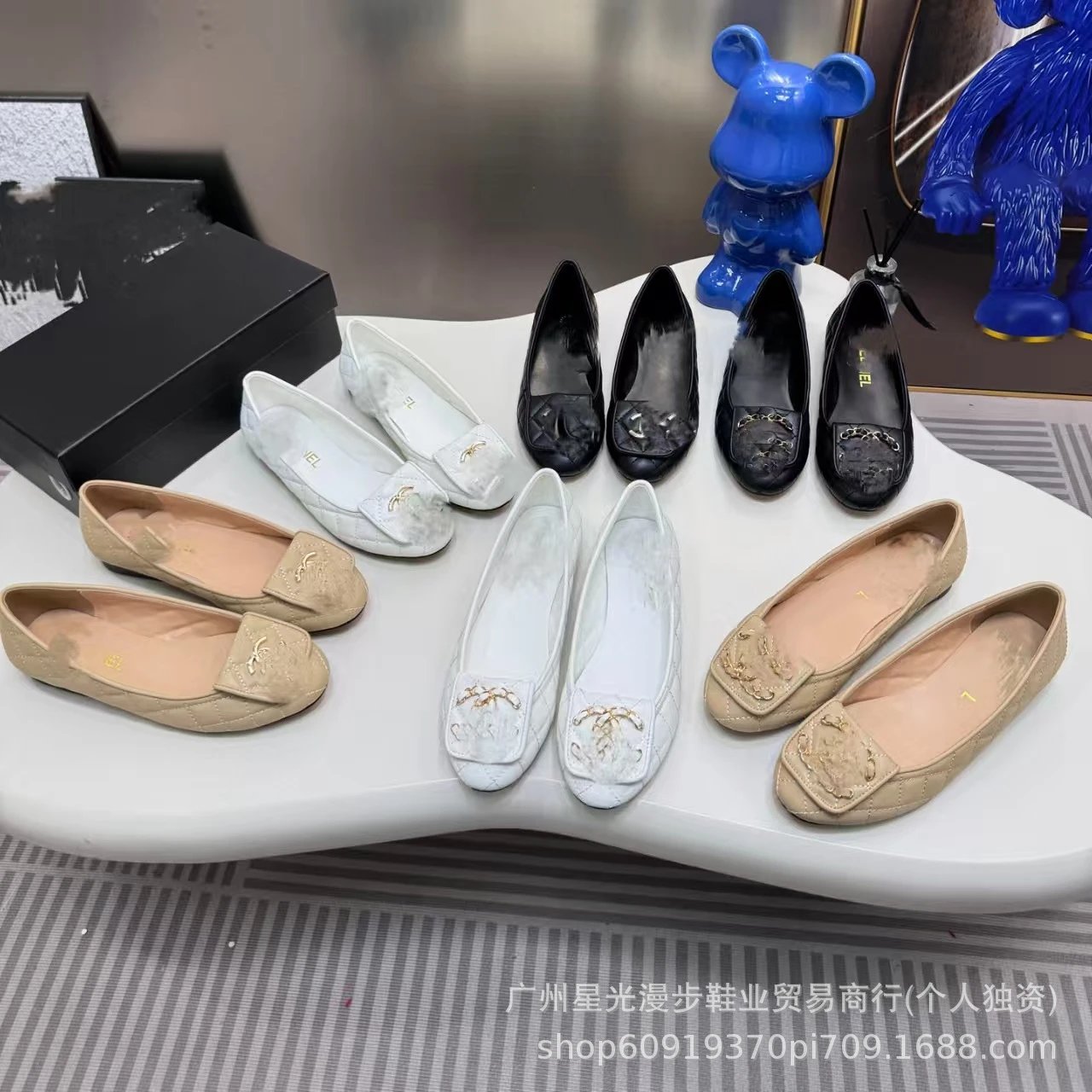 Chanel Casual Shoes Quilted Square-Toe Flats with Interlocking C Emblem image 1