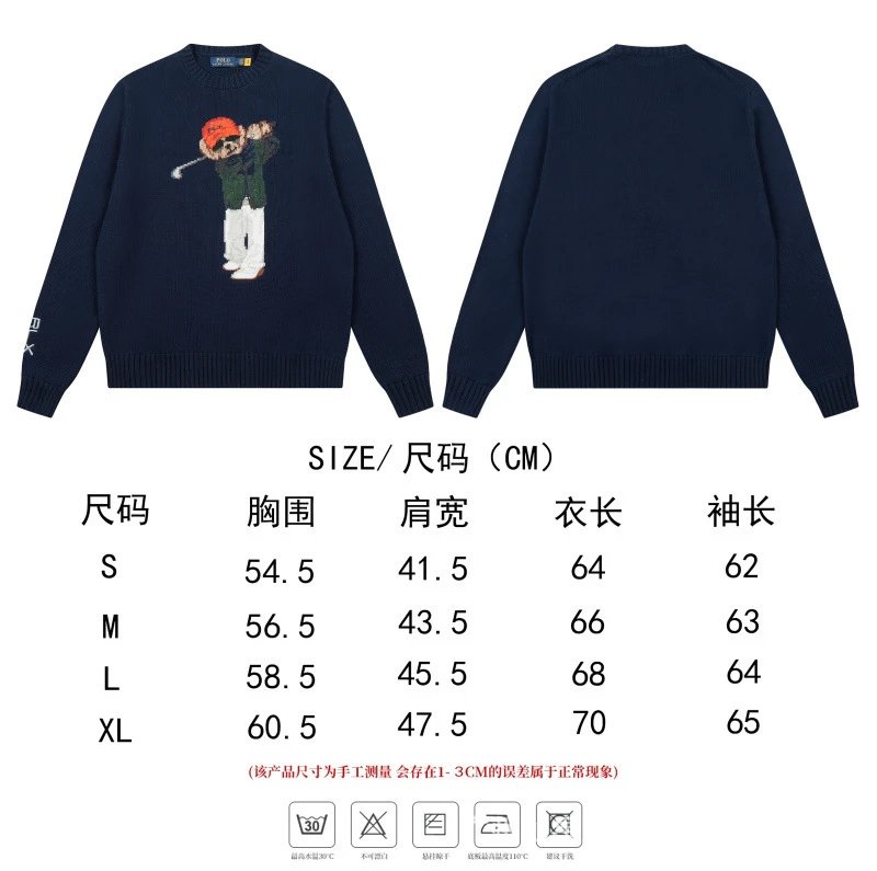 Polo Ralph Lauren Golf Bear Knit Sweater Navy - 2