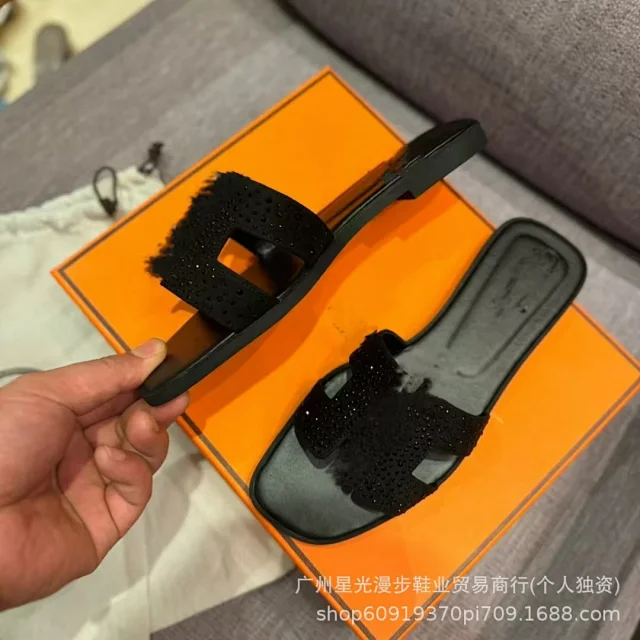 Unbranded Slippers Rhinestone H-Strap Slides product detail image 14
