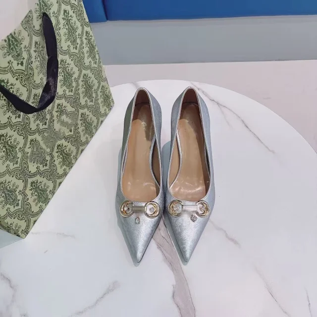 Gucci High Heels Pointed-Toe Chain-Embellished Slingback Stiletto product detail image 32
