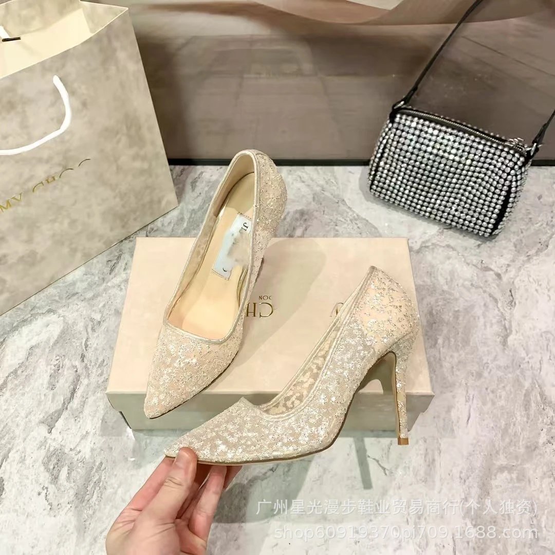 Jimmy Choo High Heels Bing crystal-strap pointed-toe mules image 3