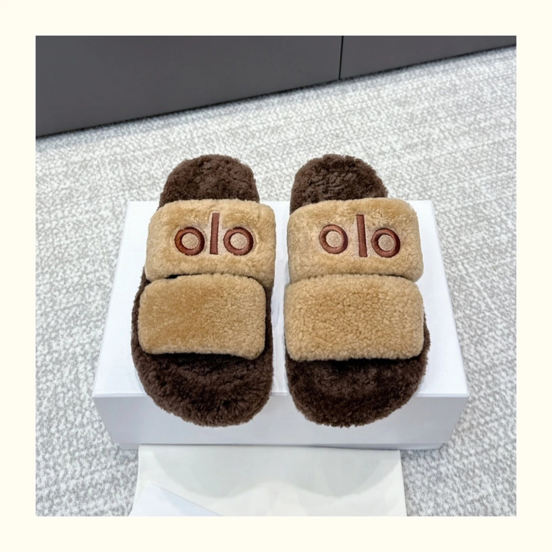 Unbranded Slippers Faux Fur Double-Strap Slides image 4