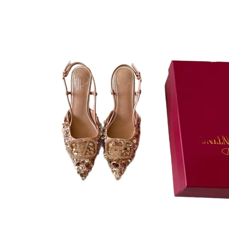 Unbranded High Heels Pointed-Toe Slingback with Square Buckle image 5