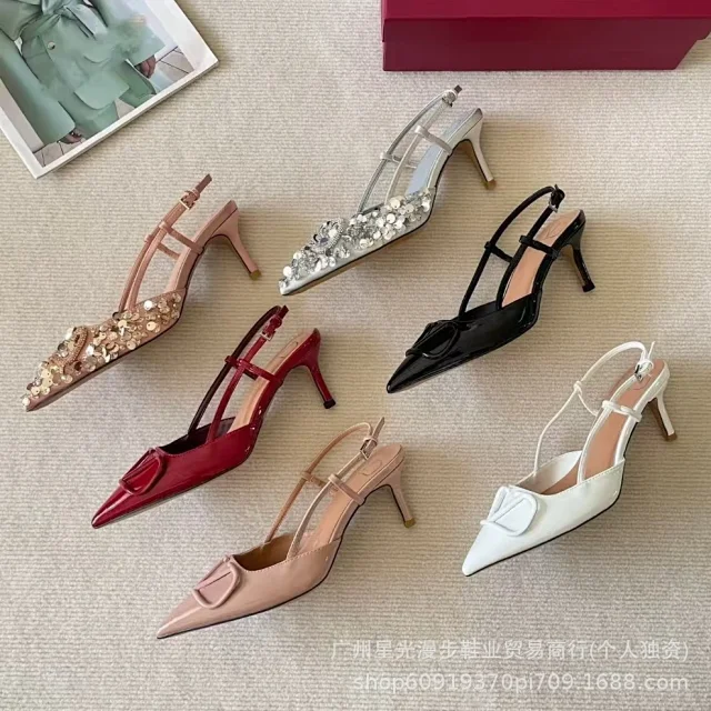 Unbranded High Heels Pointed-Toe Slingback with Square Buckle product detail image 3